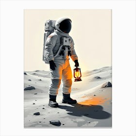 Astronaut On The Moon Canvas Print