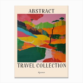 Abstract Travel Collection Poster Myanmar 3 Canvas Print