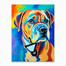 Dogue De Bordeaux Fauvist Style dog Canvas Print