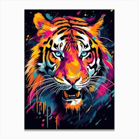 Tiger Art In Abstract Art Style 4 Canvas Print