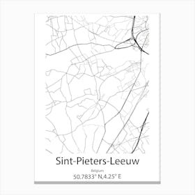 Sint Pieters Leeuw,Belgium Minimalist Map Canvas Print