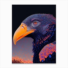 California Condor Pointillism Bird Canvas Print