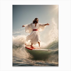 Surfing Jesus 2 Canvas Print