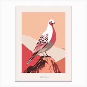 Minimalist Partridge Bird Poster Canvas Print