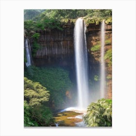 Marojejy National Park Waterfall, Madagascar Realistic Photograph (3) Canvas Print