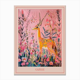 Floral Animal Painting Gazelle 2 Poster Canvas Print