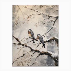 Winter Watercolour Falcon 2 Canvas Print