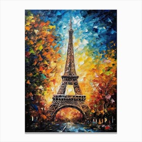 Eiffel Tower Paris France Vincent Van Gogh Style 6 Canvas Print