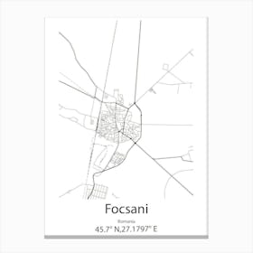 Focsani,Romania Minimalist Map Canvas Print