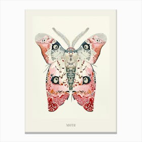 Colourful Insect Illustration Moth 49 Poster Canvas Print