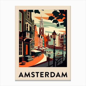 Amsterdam 6 Vintage Travel Poster Canvas Print