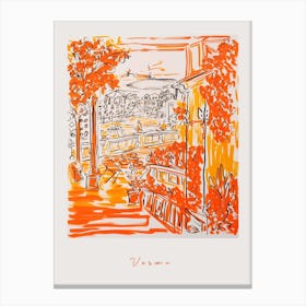 Verona Italy Orange Drawing Poster Canvas Print