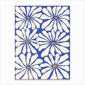 Sunny Floral Blue Canvas Print