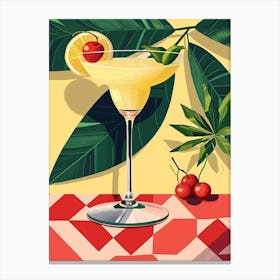 Art Deco Fruity Cocktail Canvas Print