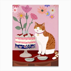 Cat And A Trifle Cake 3 Canvas Print