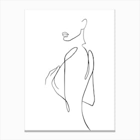 Woman Naked Line art Canvas Print