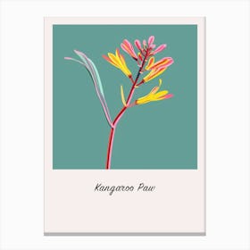 Kangaroo Paw Flower 3 Square Flower Illustration Poster Canvas Print