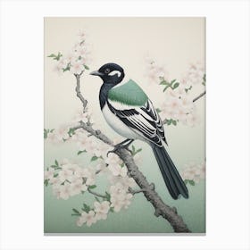 Ohara Koson Inspired Bird Painting Magpie 2 Canvas Print