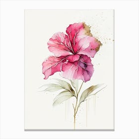 Hibiscus Herb Minimalist Watercolour 2 Canvas Print
