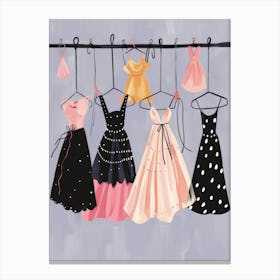 Vintage Dresses On Hangers Canvas Print