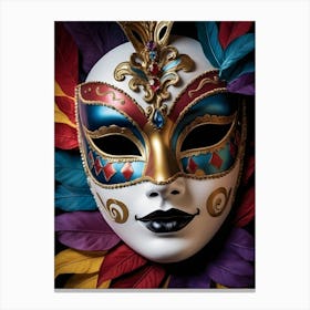 A Woman In A Carnival Mask (19) Canvas Print
