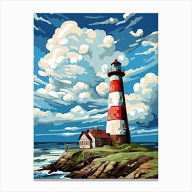 Lighthouse By The Sea Canvas Print