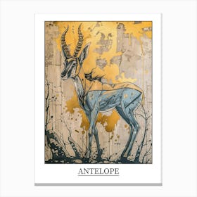 Antelope Precisionist Illustration 2 Poster Canvas Print
