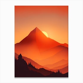 Misty Mountains Vertical Composition In Orange Tone 165 Canvas Print