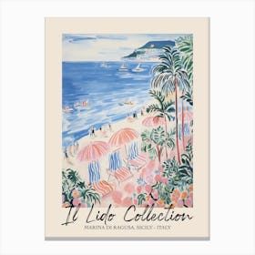 Marina Di Ragusa, Sicily   Italy Il Lido Collection Beach Club Poster 1 Canvas Print