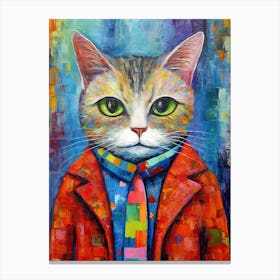 Whiskered Wonderland; Cat Inspired Oil Art Canvas Print