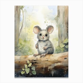 Adorable Chubby Foraging Possum 2 Canvas Print