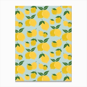 Lemons Yellow Mint Vintage Canvas Print