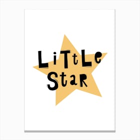 Scandi Little Star Yellow Canvas Print