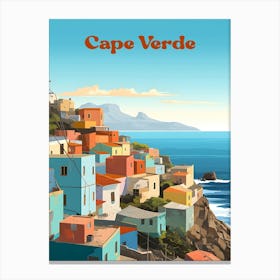 Cape Verde Africa Oceanview Travel Art Illustration Canvas Print