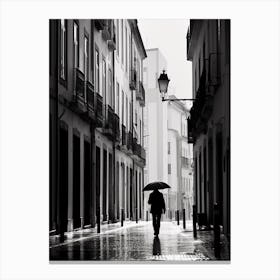 Lisbon, Portugal, Mediterranean Black And White Photography Analogue 1 Canvas Print