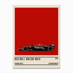 Red Bull Rb19 Honda Rbpt Oracle F1 Winner Azerbaijan Gp 2023 Sergio Perez Canvas Print