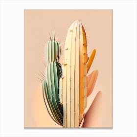 Ladyfinger Cactus Neutral Abstract 2 Canvas Print