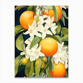 Oranges And Flowers 8 Canvas Print