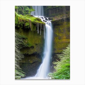 Silver Falls State Park Waterfall, United States Realistic Photograph (2) Canvas Print