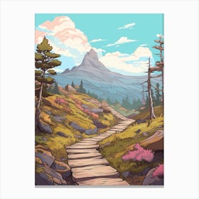Mount Kinabalu Malaysia Hike Illustration Canvas Print