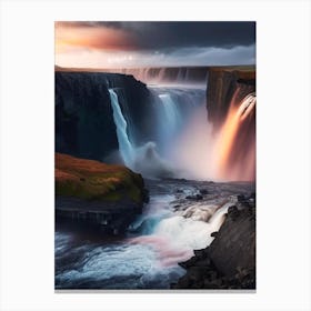 Dettifoss, Iceland Realistic Photograph (1) Canvas Print