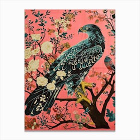 Floral Animal Painting Eagle 2 Canvas Print