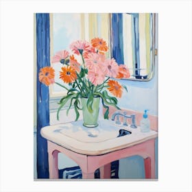 A Vase With Gerbera, Flower Bouquet 4 Canvas Print