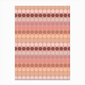 Mid Century Modern Dots Peach Canvas Print