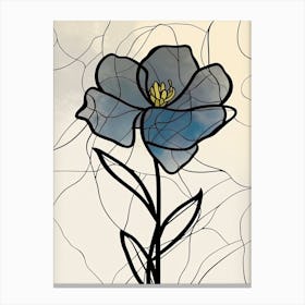 Daffodils Line Art Flowers Illustration Neutral 14 Canvas Print