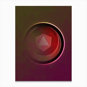 Geometric Neon Glyph on Jewel Tone Triangle Pattern 322 Canvas Print