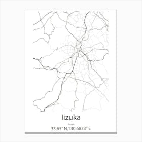 Iizuka,Japan Minimalist Map Canvas Print