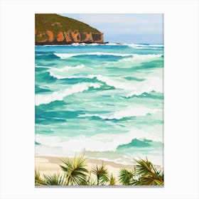 Bronte Beach, Australia Contemporary Illustration 1  Canvas Print