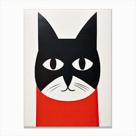 Cubist Cat Chronicles: Minimalist Whisker Wonders Canvas Print