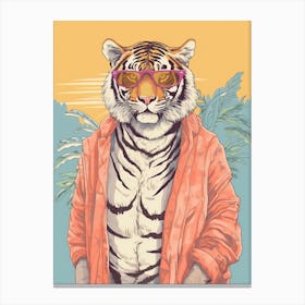 Tiger Illustrations Wearing A Sarong 1 Canvas Print
